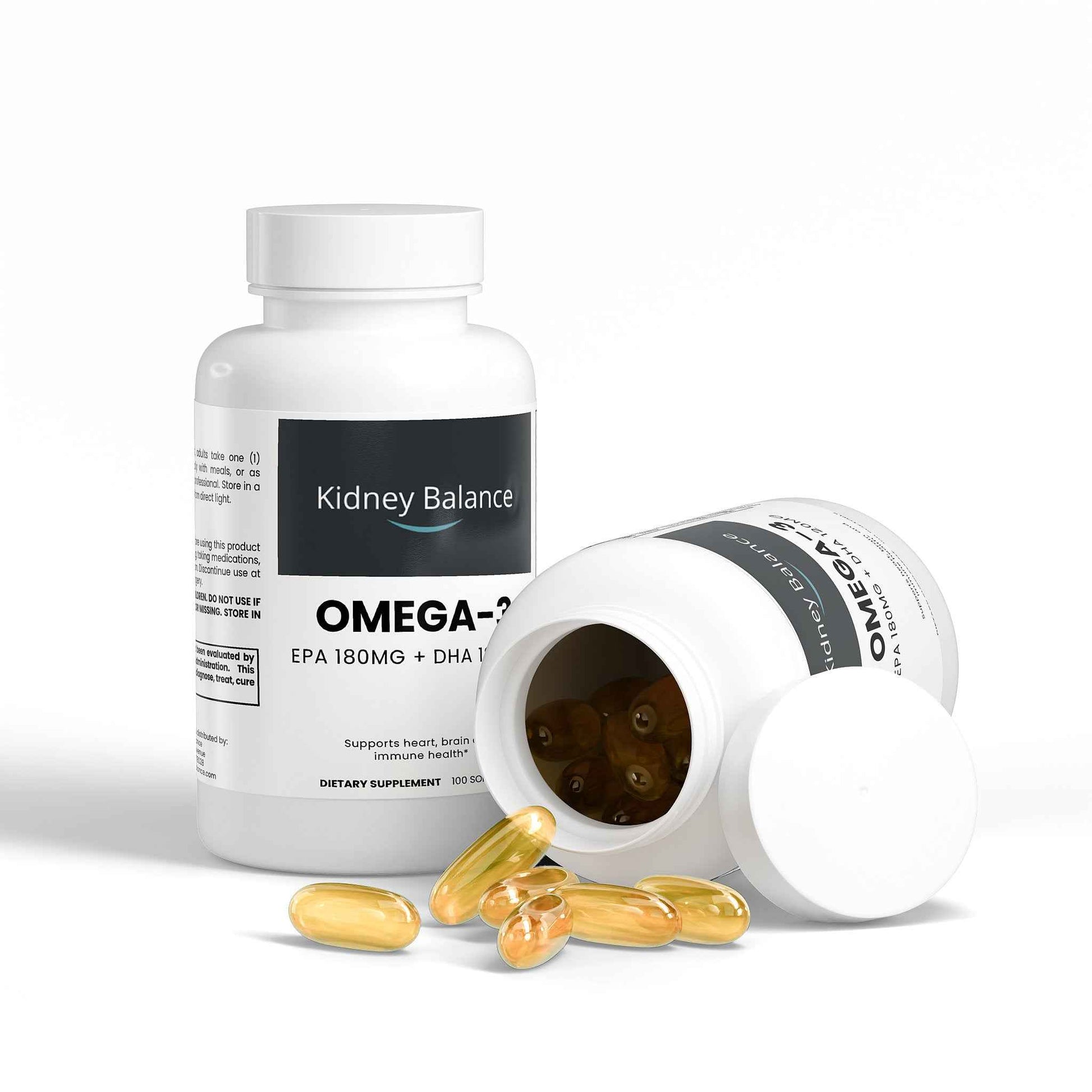 Omega-3 Fish Oil, EPA 180mg + DHA 120mg per Softgel